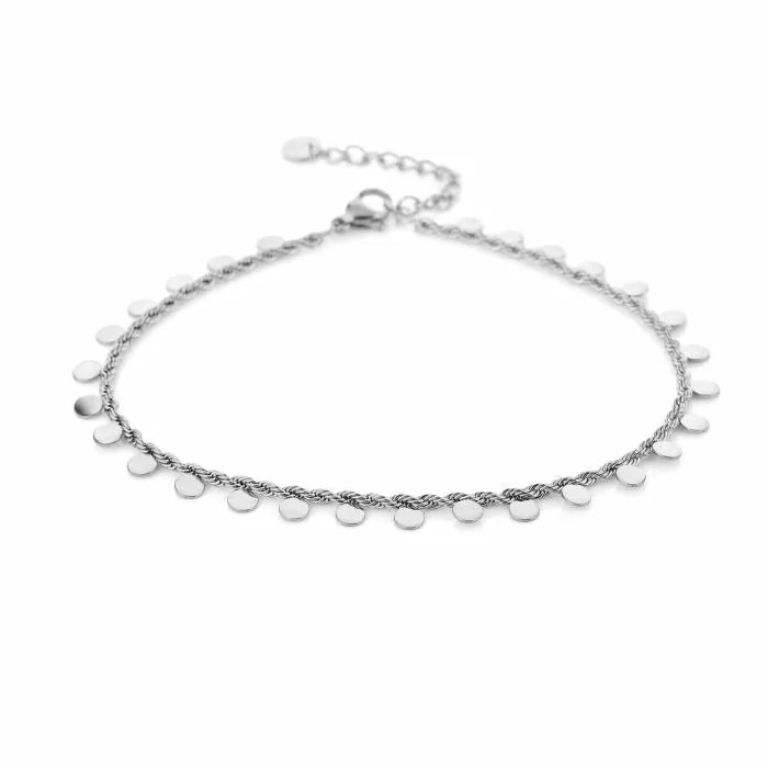 Zilver enkelband muntjes
