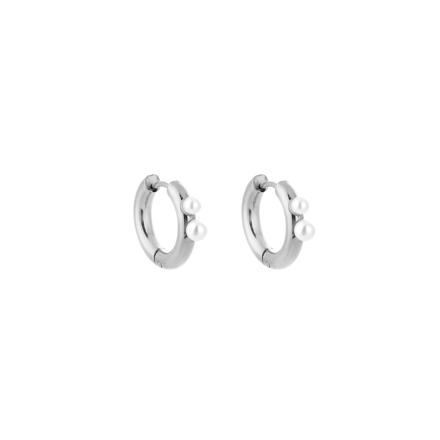 Classy Pearl Hoop Earring Silver