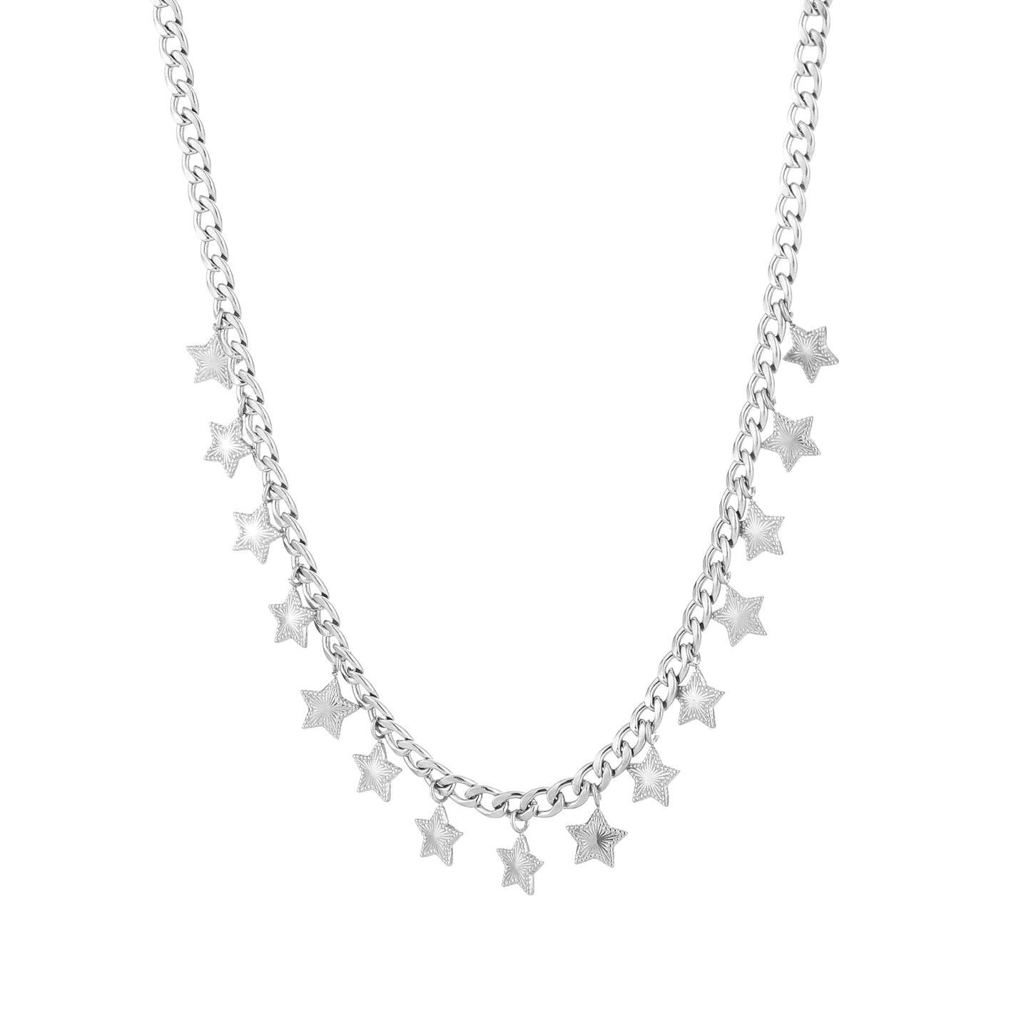 Charms ketting stars silver