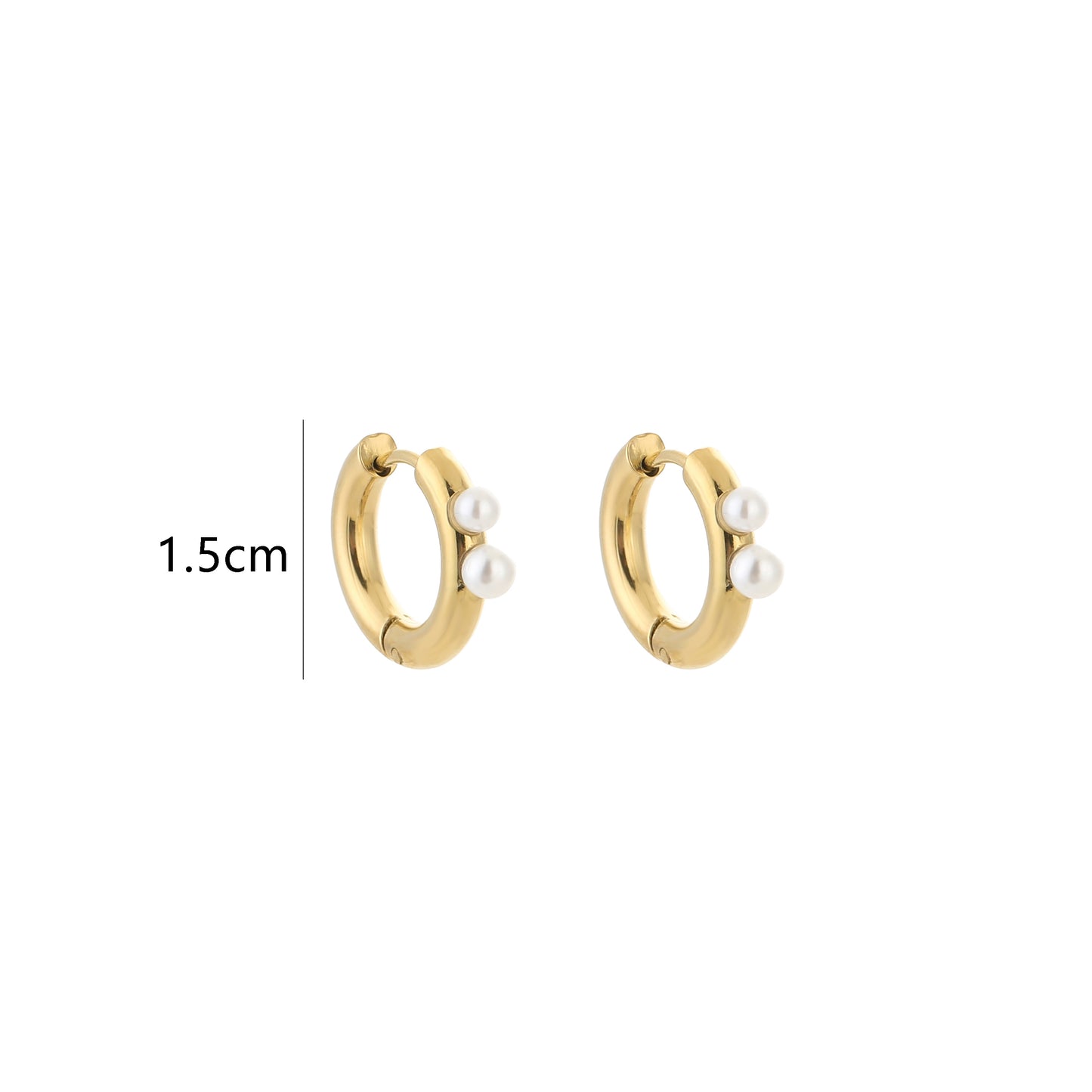 Classy Pearl Hoop Earring Gold