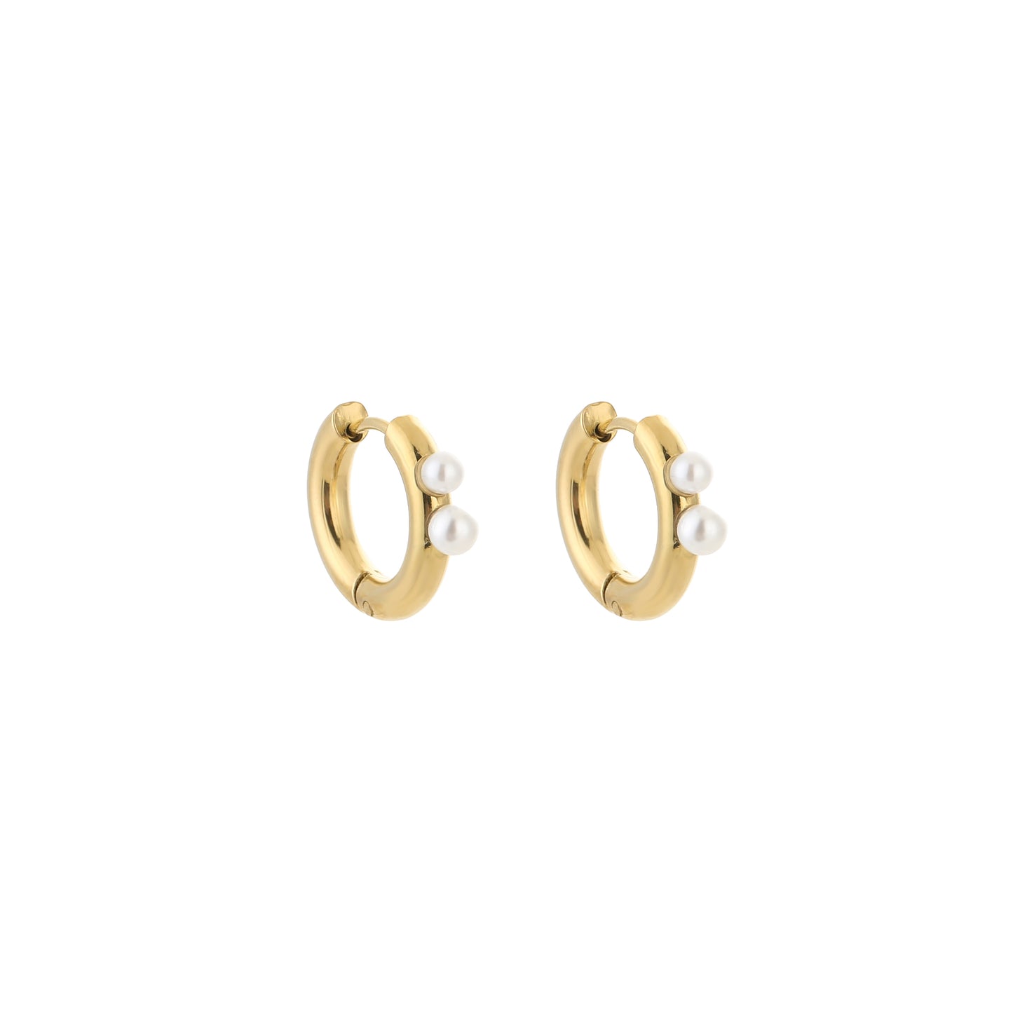Classy Pearl Hoop Earring Gold