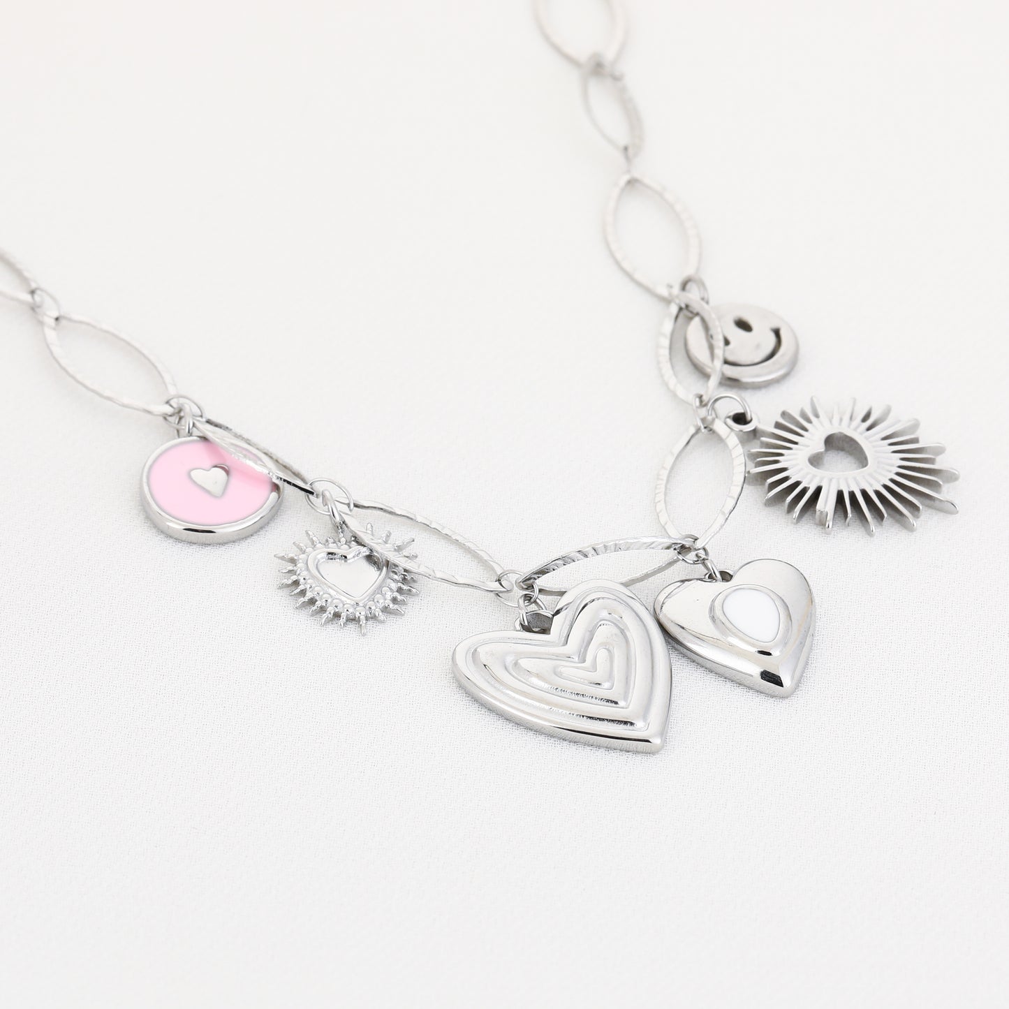 Bedels Ketting Roze Hart
