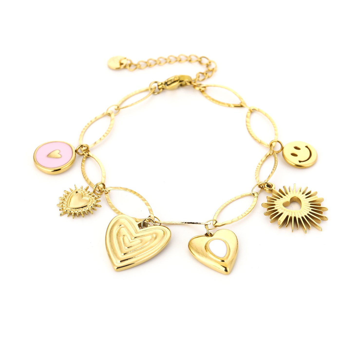 Bedels armband Roze Hart