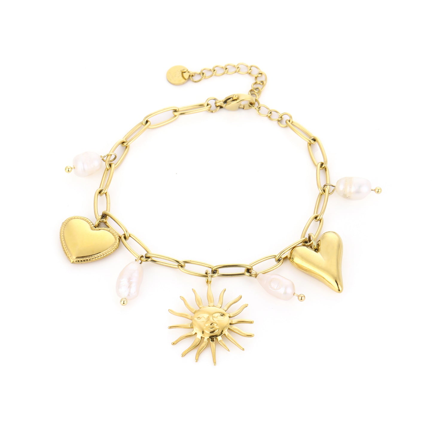 Bedels en parel armband